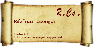 Rónai Csongor névjegykártya